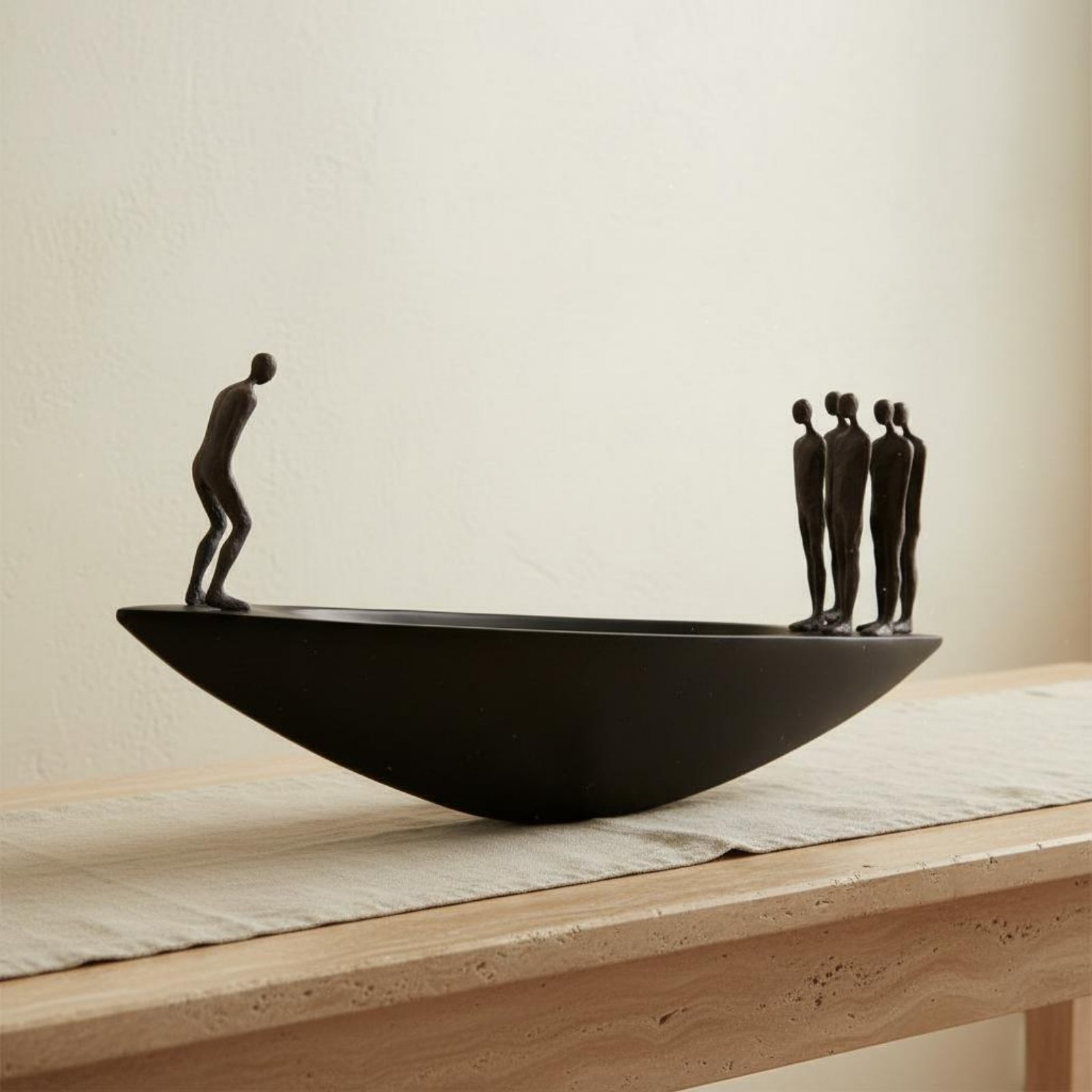 Quiet Luxury Lifestyle - モダンな樹脂製帆船像、侘び寂びスタイルの芸術的な装飾品、高級ボートマンルームの抽象デザインデコレーション、自宅やオフィス用