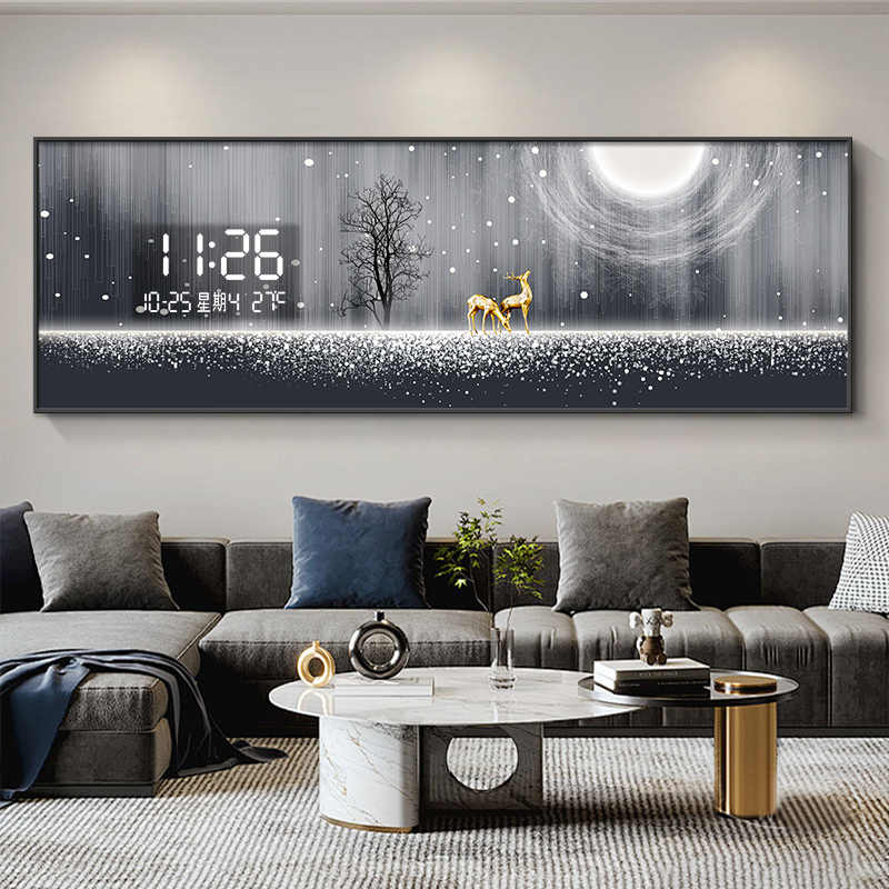 xx-ライトラグジュアリーエルクリビングルーム装飾画電子時計 - Luxury Lifestyle Background のレビューと価格