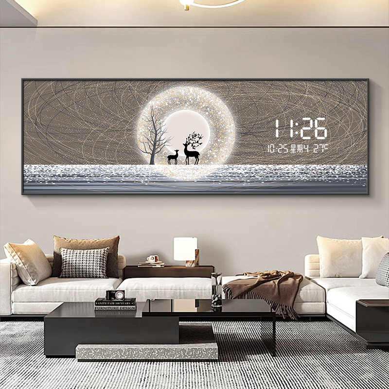 xx-ライトラグジュアリーエルクリビングルーム装飾画電子時計 - Luxury Lifestyle Background のレビューと価格