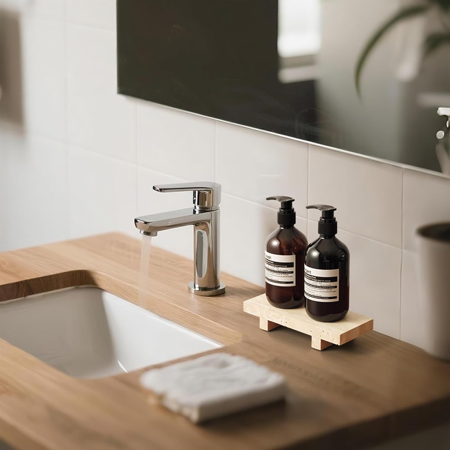 トラバーチン製フット付きトレイ キッチンシンク、バスルームカ - Marble Serving Board のレビューと価格