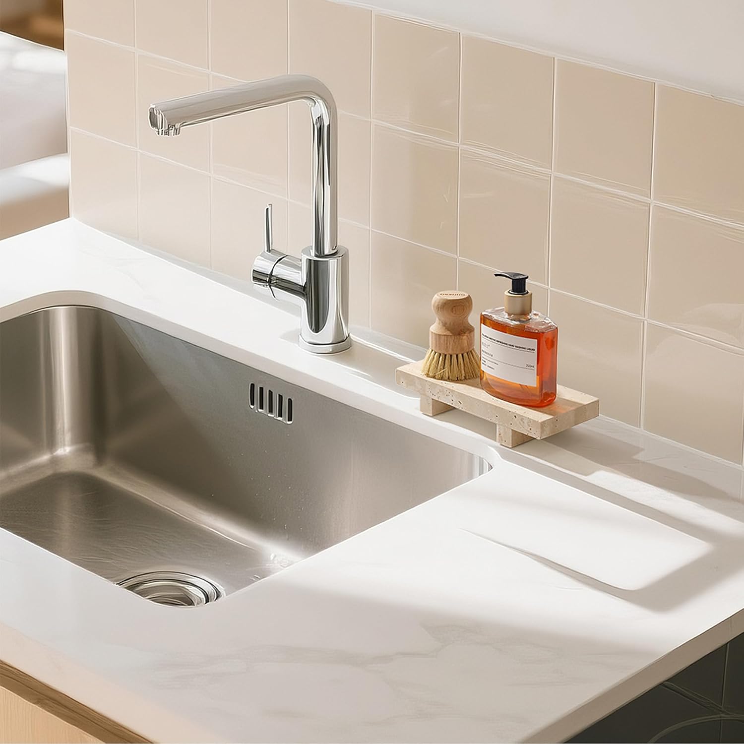 トラバーチン製フット付きトレイ キッチンシンク、バスルームカ - Marble Serving Board のレビューと価格