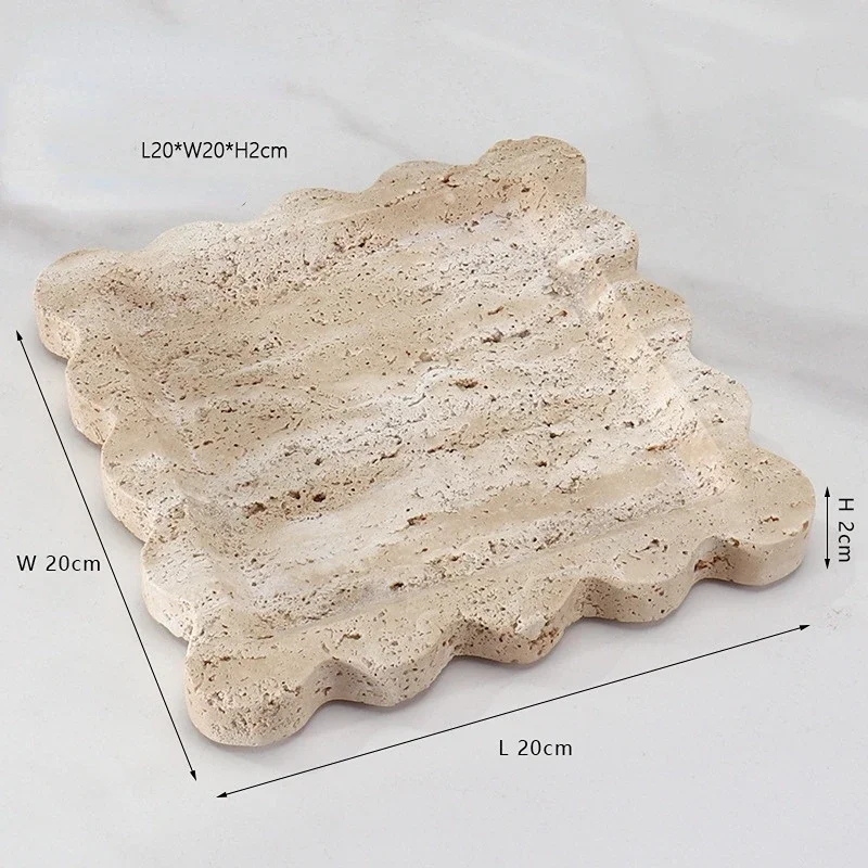 スクエアスカラップトレイ,ベージュ,イエロー,パープル,ジャ - Marble Serving Board のレビューと価格