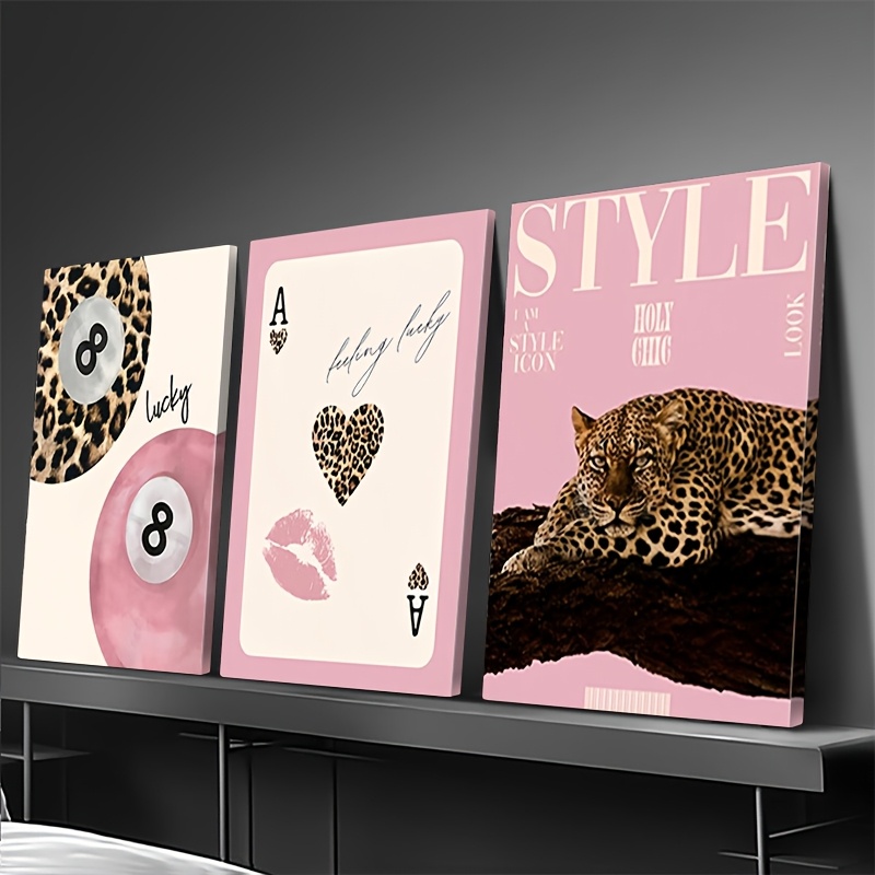 3ピース レオパード チーター キャンバス ウォールアート  - Quiet Luxury Lifestyle のレビューと価格