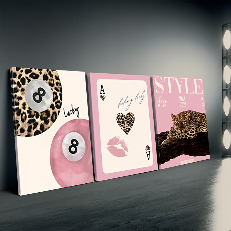 3ピース レオパード チーター キャンバス ウォールアート  - Quiet Luxury Lifestyle のレビューと価格