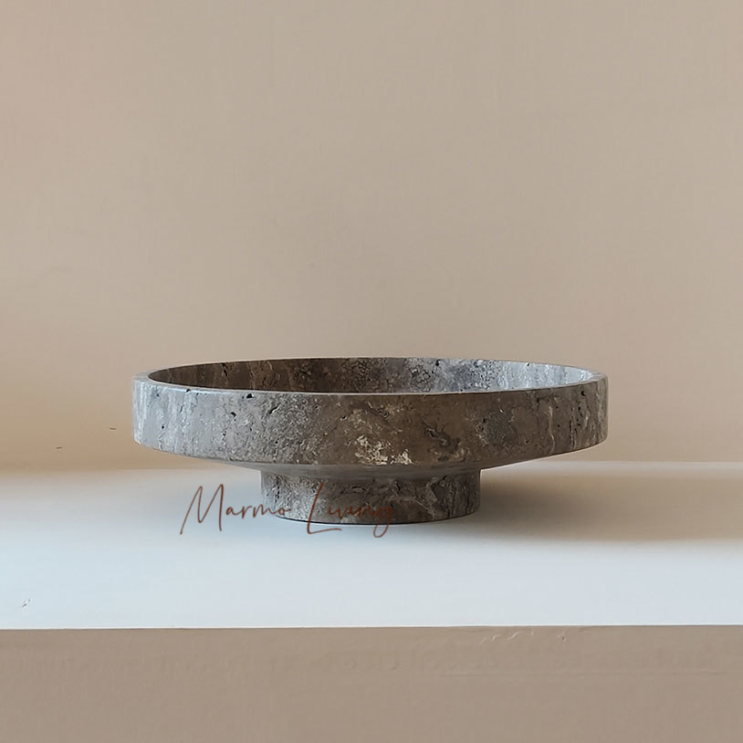 ベージュトラバーチンボウル侘び寂びスタイル天然大理石フルーツ - Marble Serving Board のレビューと価格