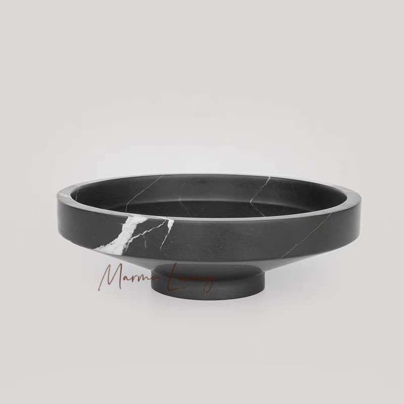 ベージュトラバーチンボウル侘び寂びスタイル天然大理石フルーツ - Marble Serving Board のレビューと価格