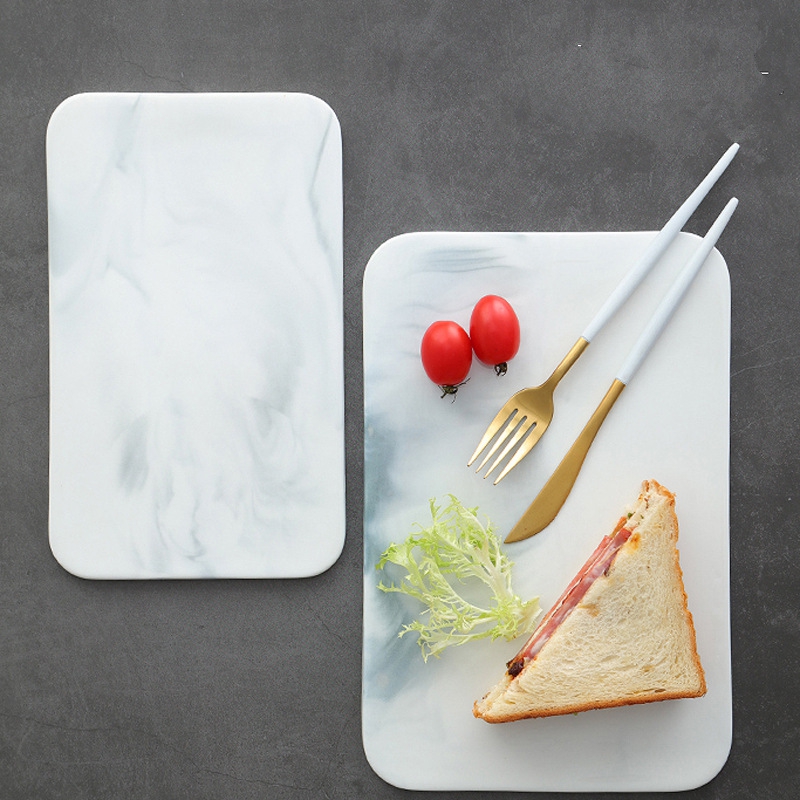 チーズクラッカーと寿司用の大理石のまな板、セラミック長方形プ - Marble Serving Board のレビューと価格