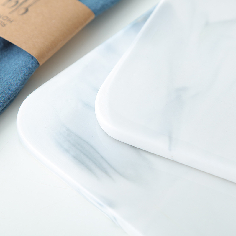 チーズクラッカーと寿司用の大理石のまな板、セラミック長方形プ - Marble Serving Board のレビューと価格