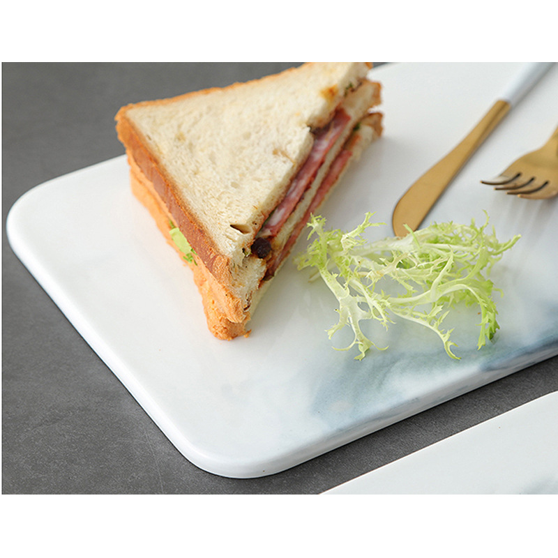 チーズクラッカーと寿司用の大理石のまな板、セラミック長方形プ - Marble Serving Board のレビューと価格