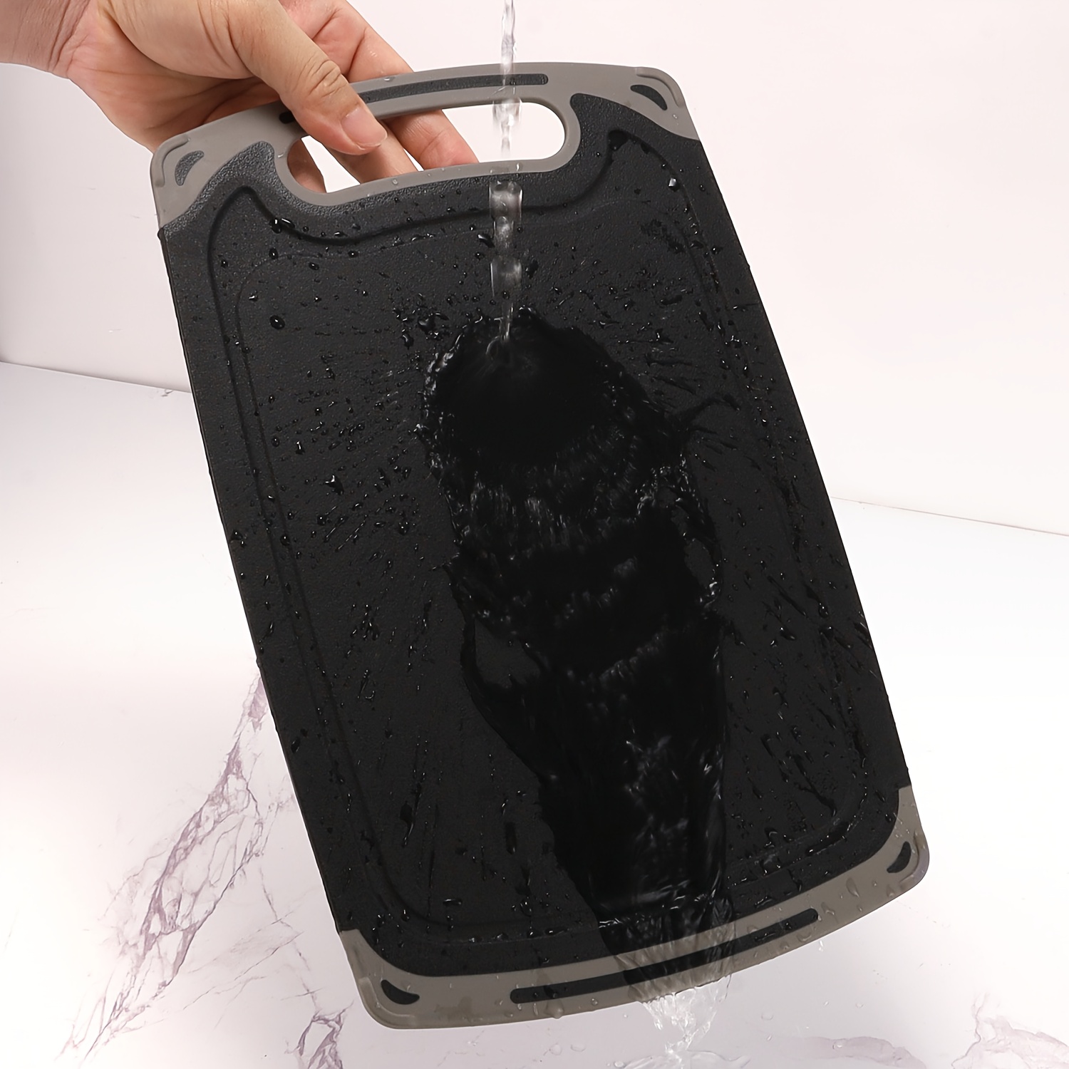 多機能キッチンまな板セット プラスチック小麦ストロー模造大理 - Marble Serving Board のレビューと価格
