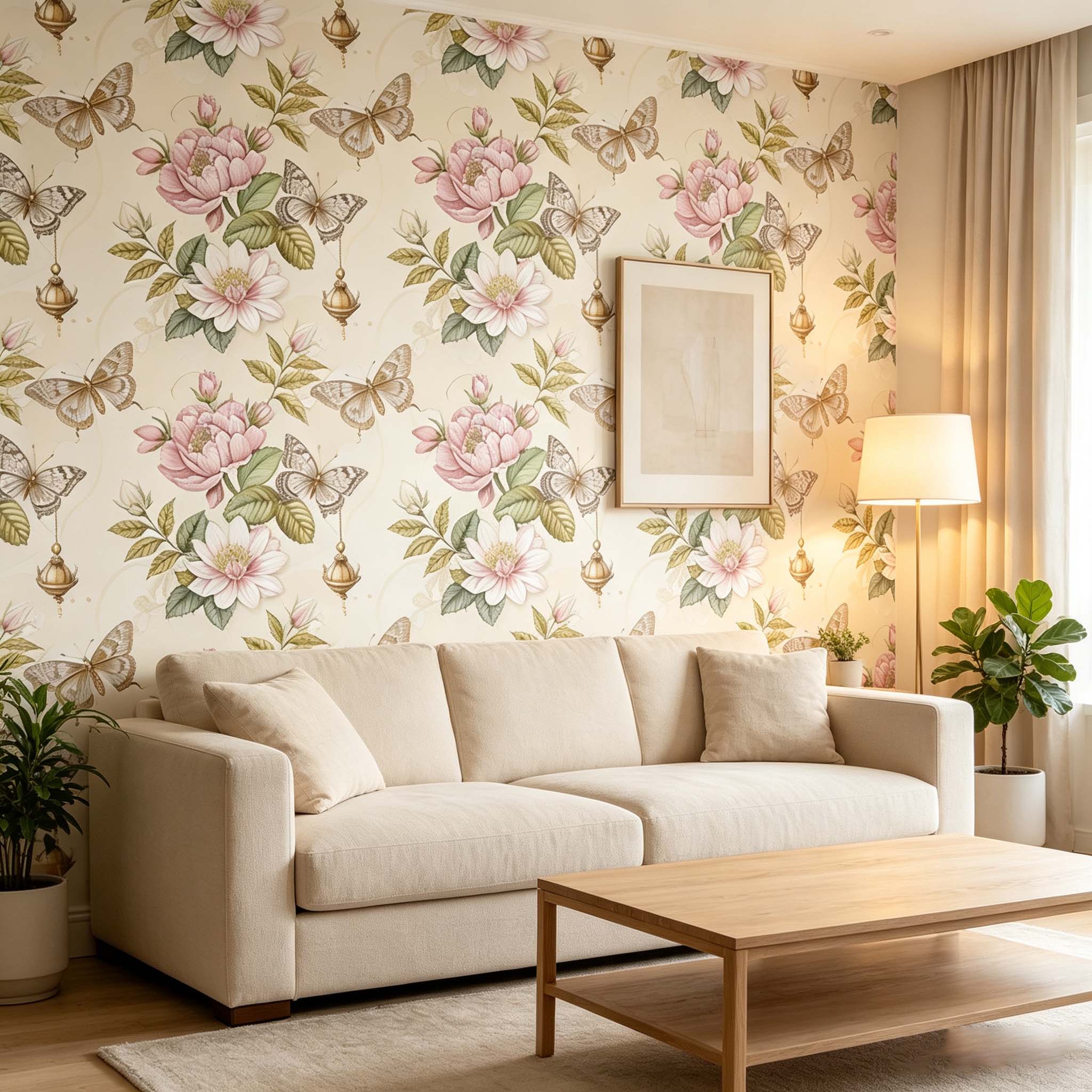 ライトラグジュアリーレトロ壁紙　自己粘着性花柄パストラル壁紙 - Luxury Lifestyle Background のレビューと価格